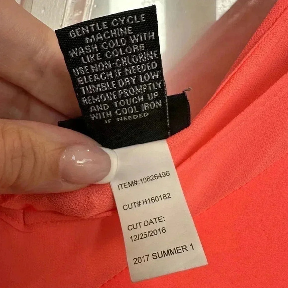 Torrid | Georgette Chiffon Semi Sheer Blouse Neon Orange Plus Size 3X - Picture 8 of 10